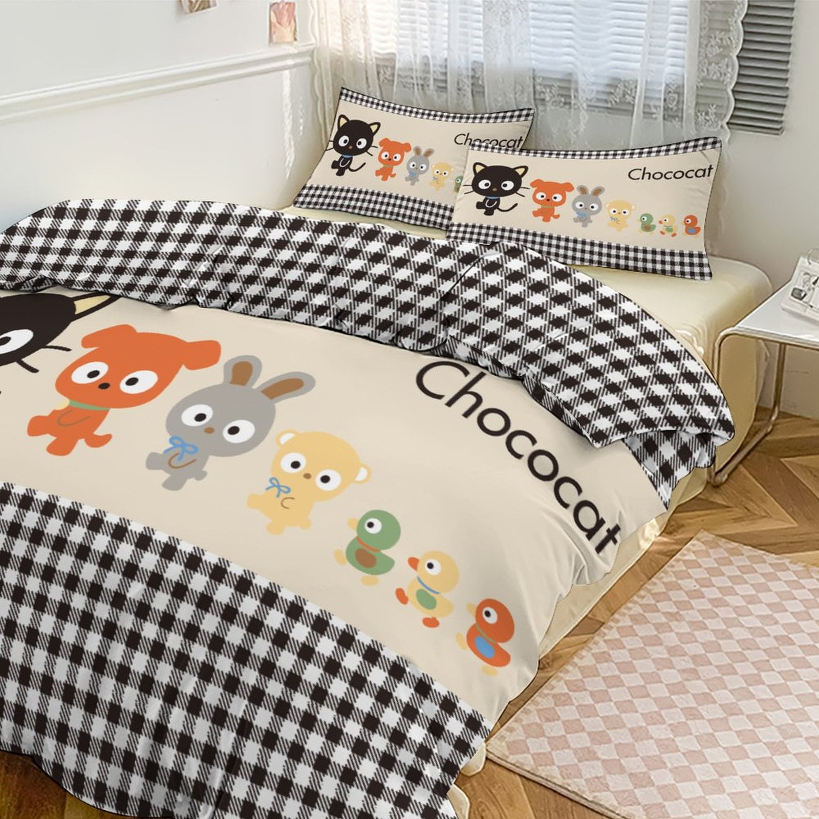 CHOCOCAT Bedding Set Anime Three-piece for Boys Girls Teens